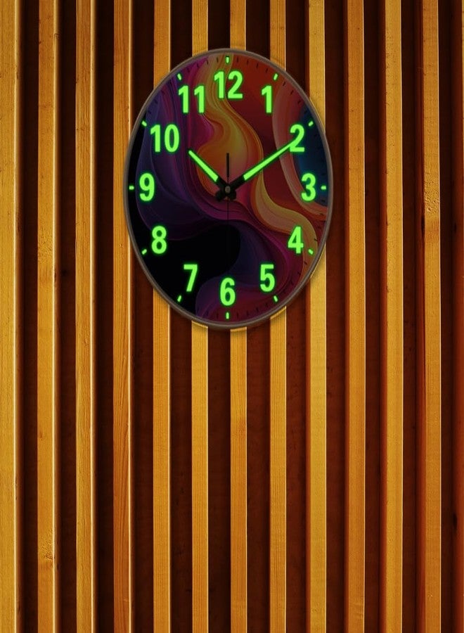 ستار ورك ساعة حائط عصرية صامتة مقاس 12 بوصة من STAR WORK مزودة بإضاءة راديومية ليلية، وآلية بدون صوت تكتكة، وأرقام كبيرة - مثالية لغرفة المعيشة وغرفة النوم والردهة وديكور المنزل (R LARIYA) - Image 3